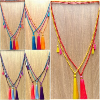 phyrus beads tassels necklaces pendant colorful free shipping 50 pieces